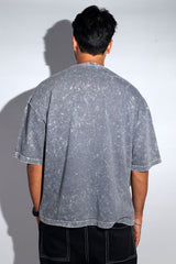 Grey Thermopol Washed Oversized Tee - Savys -