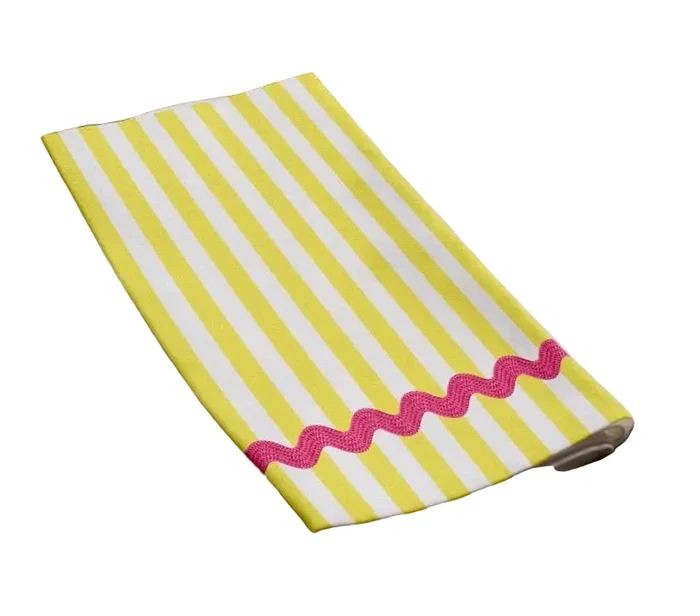 Guest Napkin - Yellow Ric Rac