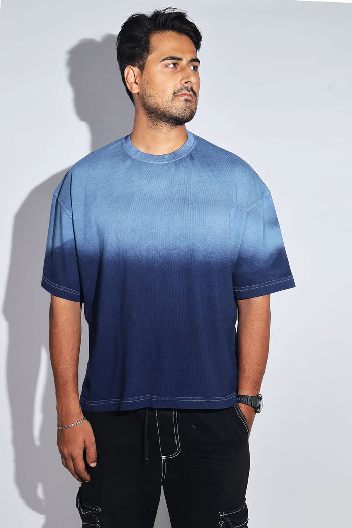 Navy Sunburn Washed Oversized Tee - Savys -