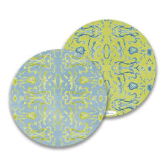 Patterned Blue/Chartreuse Coaster S/24