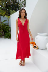 Bonnie Rose Midi Dress Red