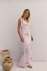 Shining Blooms Sequin Maxi Dress Pink
