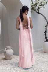 Rosewater Roads Strapless Maxi Dress Blush