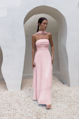 Rosewater Roads Strapless Maxi Dress Blush