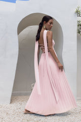 Rosewater Roads Strapless Maxi Dress Blush