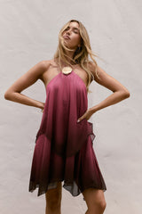 Lost In Wonder Halter Mini Dress Pink Ombre