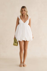 Rosette Mist Mini Dress White