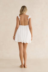 Rosette Mist Mini Dress White