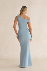 Hear The Stars Off Shoulder Maxi Dress Blue