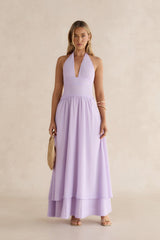 Sorbet Soiree Halter Maxi Dress Lilac