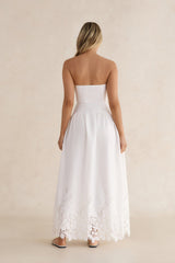 Delicate Dreams Strapless Maxi Dress White