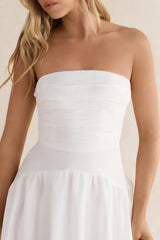 Delicate Dreams Strapless Maxi Dress White