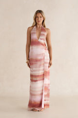 Atlanna Wrap Maxi Dress Shell Print