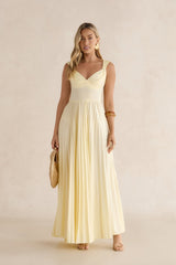 Song Of The Sky Plisse Maxi Dress Yellow