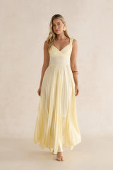 Song Of The Sky Plisse Maxi Dress Yellow