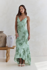 Just As Sweet Mesh Maxi Dress Sage