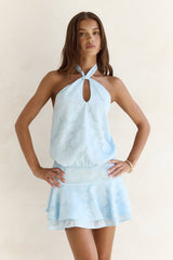 In Haven Halter Mini Dress Blue