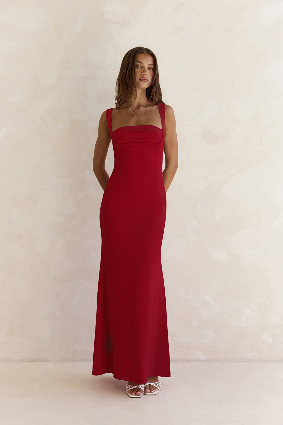 Spring In The Clouds Maxi Dress Burgundy