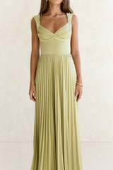 Song Of The Sky Plisse Maxi Dress Green