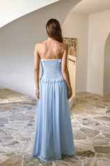 Stars From Ciel Strapless Maxi Dress Blue
