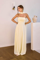 Rosewater Roads Strapless Maxi Dress Yellow