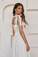 Spring Breeze Midi Dress White