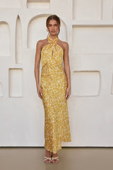 Marigold Moments Halter Maxi Dress Orange