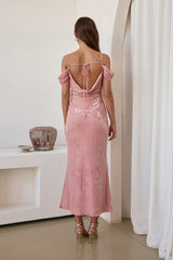 Soft Dedications Mesh Maxi Dress Pink