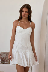 Dancing Alone Halter Mini Dress White