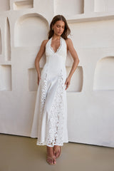 Catching Sunbeams Halter Maxi Dress White