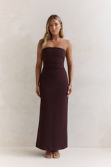 Love Me A Little Strapless Maxi Dress Brown