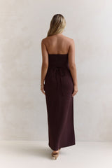 Love Me A Little Strapless Maxi Dress Brown