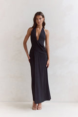 Pure Dreamer Halter Maxi Dress Black