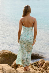 Billowy Blooms Maxi Dress Green