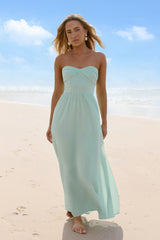 Wishful Seasons Strapless Maxi Dress Green