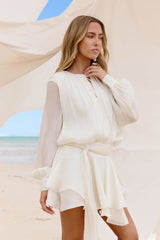 Hundred Ways Long Sleeve Mini Dress Cream