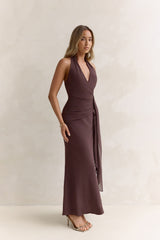 Run To You Halter Maxi Dress Brown