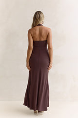 Run To You Halter Maxi Dress Brown