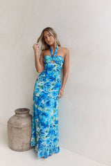 Volume Up Strapless Maxi Dress Blue