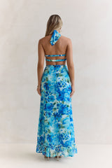 Volume Up Strapless Maxi Dress Blue