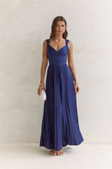 Song Of The Sky Plisse Maxi Dress Navy