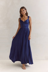 Song Of The Sky Plisse Maxi Dress Navy