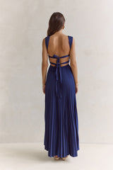 Song Of The Sky Plisse Maxi Dress Navy