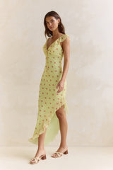 Imaginations Mesh Maxi Dress Yellow