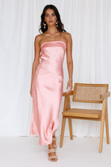 Gleam In Gold Maxi Dress Pink