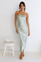 Gleam In Gold Maxi Dress Light Green