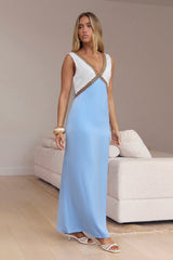 Pocket Of Sunshine Slip Maxi Dress Blue