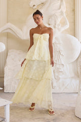 Higher Skies Strapless Maxi Dress Yellow