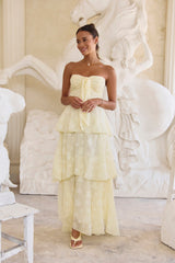 Higher Skies Strapless Maxi Dress Yellow