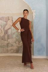 In Ambience Mesh Maxi Dress Brown